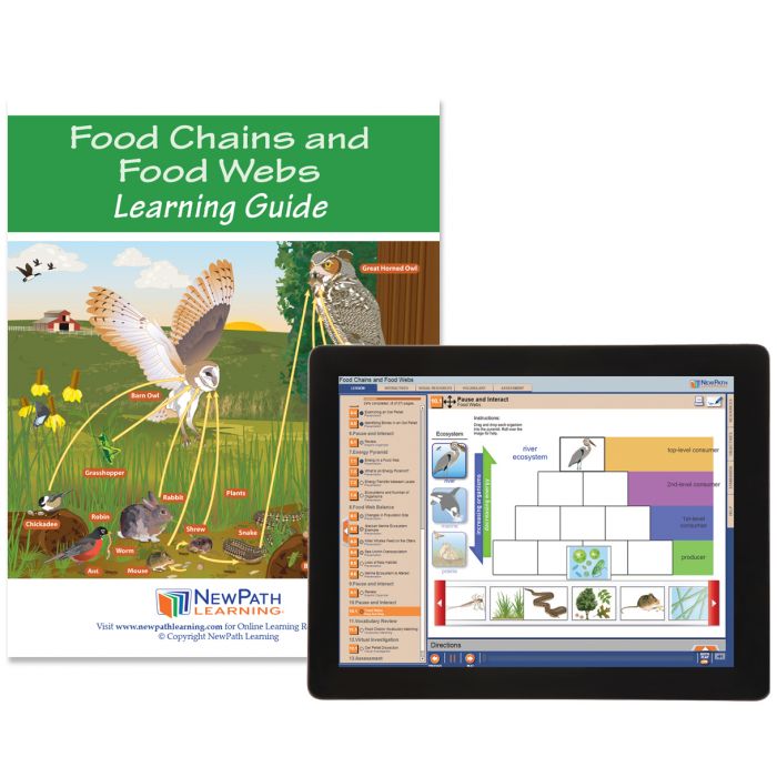 Food Chains & Food Webs Student Learning Guide with Multimedia link - Set of 10
