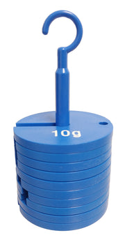 Slotted Weight Set with Weight Hanger, Plastic, Ten-Piece, Pack of 10 Sets