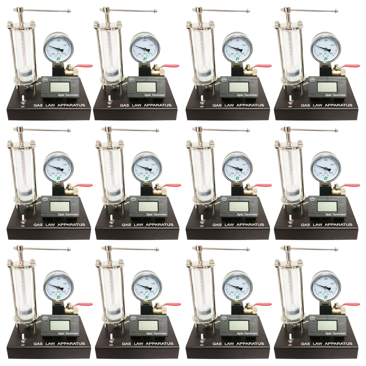 Gas Law Deluxe with Pressure and Temperature Gauge, Case of 12