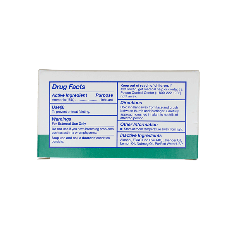 Ammonia Inhalants (Ampule) - - 10 pcs per Box/50 Boxes per Case
