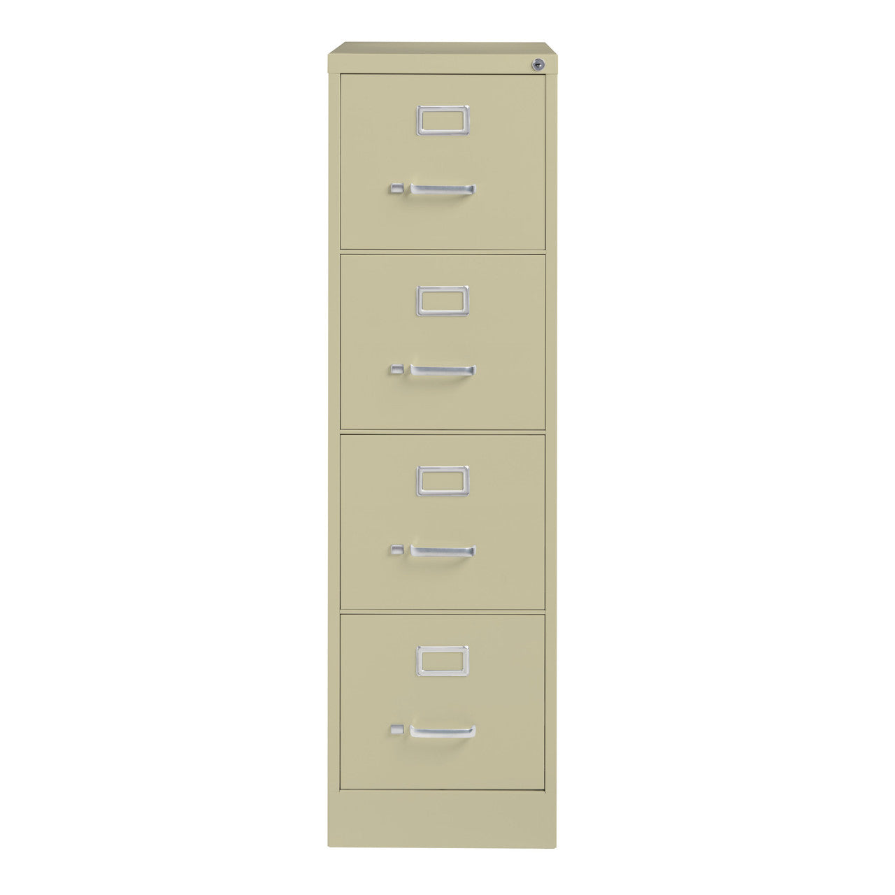 OfficeSource Steel Vertical File Collection 4 Drawer Vertical File Cabinet, 26.5" Deep, Letter - Putty