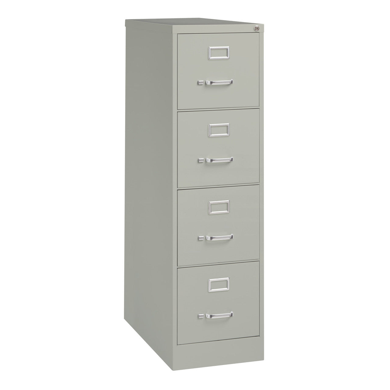 OfficeSource Steel Vertical File Collection 4 Drawer Vertical File Cabinet, 26.5" Deep, Letter - Light Gray
