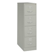 OfficeSource Steel Vertical File Collection 4 Drawer Vertical File Cabinet, 26.5" Deep, Letter - Light Gray