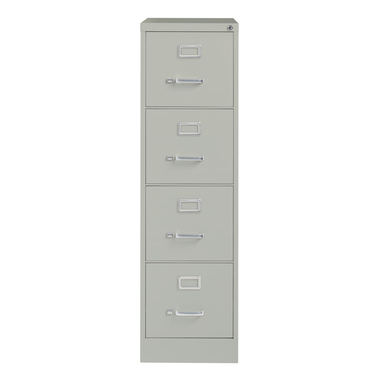 OfficeSource Steel Vertical File Collection 4 Drawer Vertical File Cabinet, 26.5" Deep, Letter - Light Gray