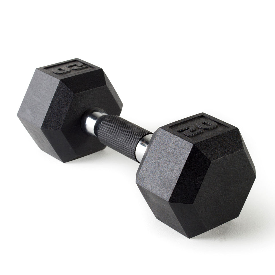 CAP 20 lb Barbell Rubber Hex Dumbbell | Comfort Grip