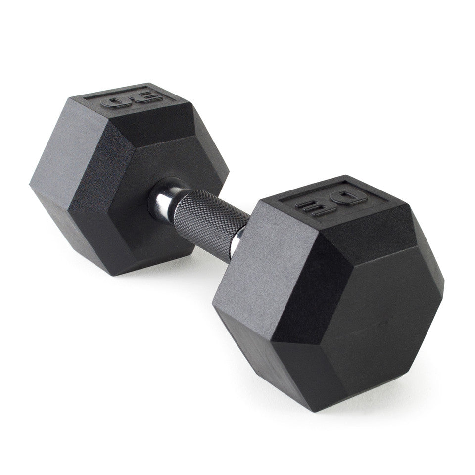 CAP 30 lb Barbell Rubber Hex Dumbbell | Comfort Grip
