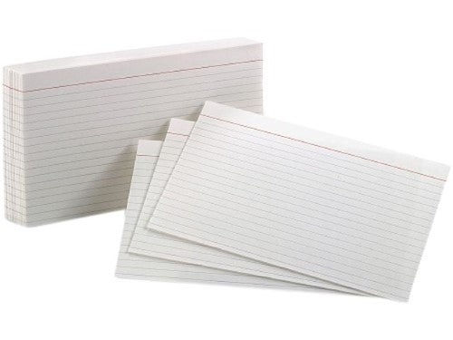 ESS40165 Oxford Index Cards 5X8 Ruled White 100 per Pack