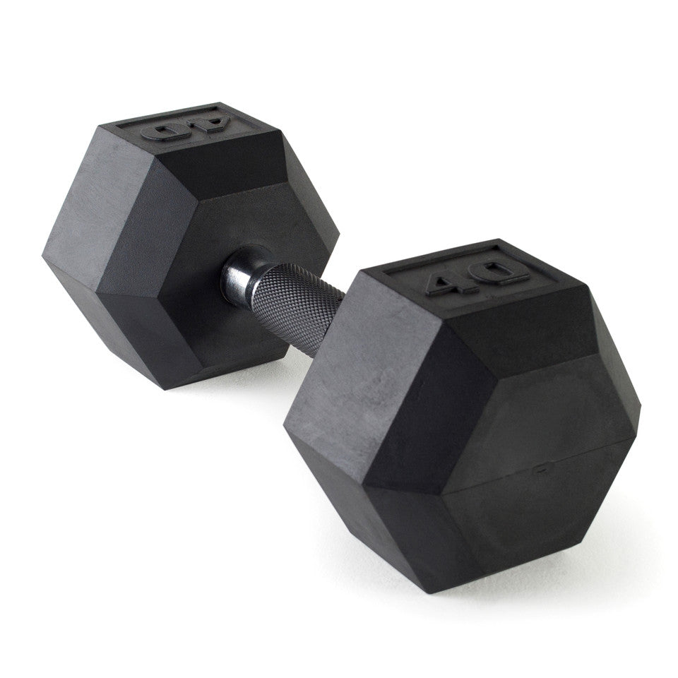CAP 40 lb Barbell Rubber Hex Dumbbell | Comfort Grip