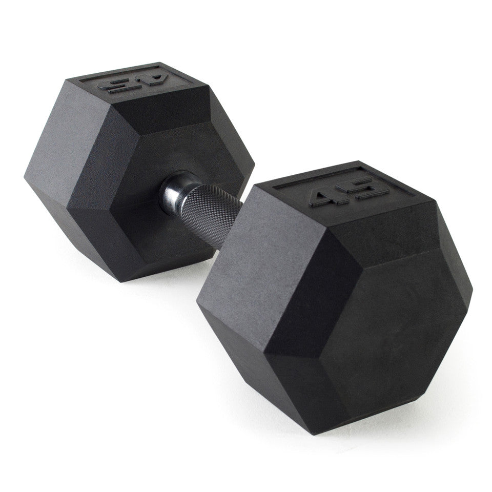 CAP 45 lb Barbell Rubber Hex Dumbbell | Comfort Grip