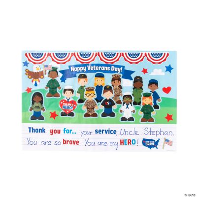 Veterans Day Create & Write Stckr Scene - 12 Pieces