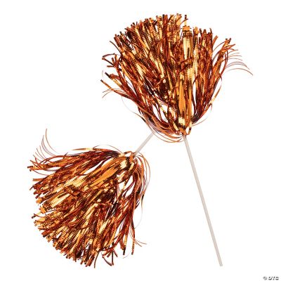 Metallic Orange Spirit Pom Poms - 24 Pieces