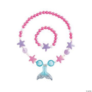 Stretchy Mermaid Necklace N Bracelet Set - 24 Pieces