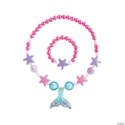 Stretchy Mermaid Necklace N Bracelet Set - 24 Pieces