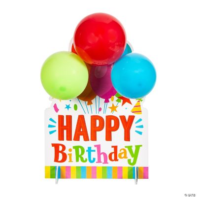 Happy Bday Table Top Balloon Centerpiece - 9 Pieces