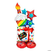 Stacked Birthday Icons Mylar Balloon - 1 Piece