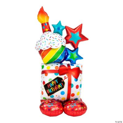 Stacked Birthday Icons Mylar Balloon - 1 Piece