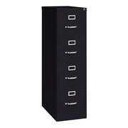 OfficeSource Steel Vertical File Collection 4 Drawer Vertical File Cabinet, 26.5" Deep, Letter - Black