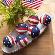 Patriotic Decorative Orbs - 6 Pieces