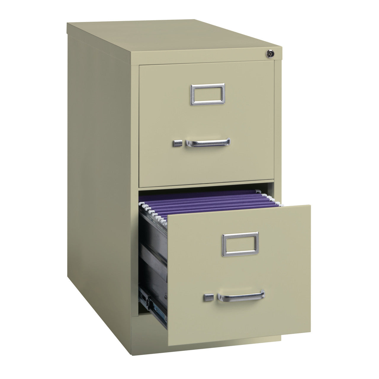 OfficeSource Steel Vertical File Collection 2 Drawer Vertical File Cabinet, 25" Deep, Legal - Putty