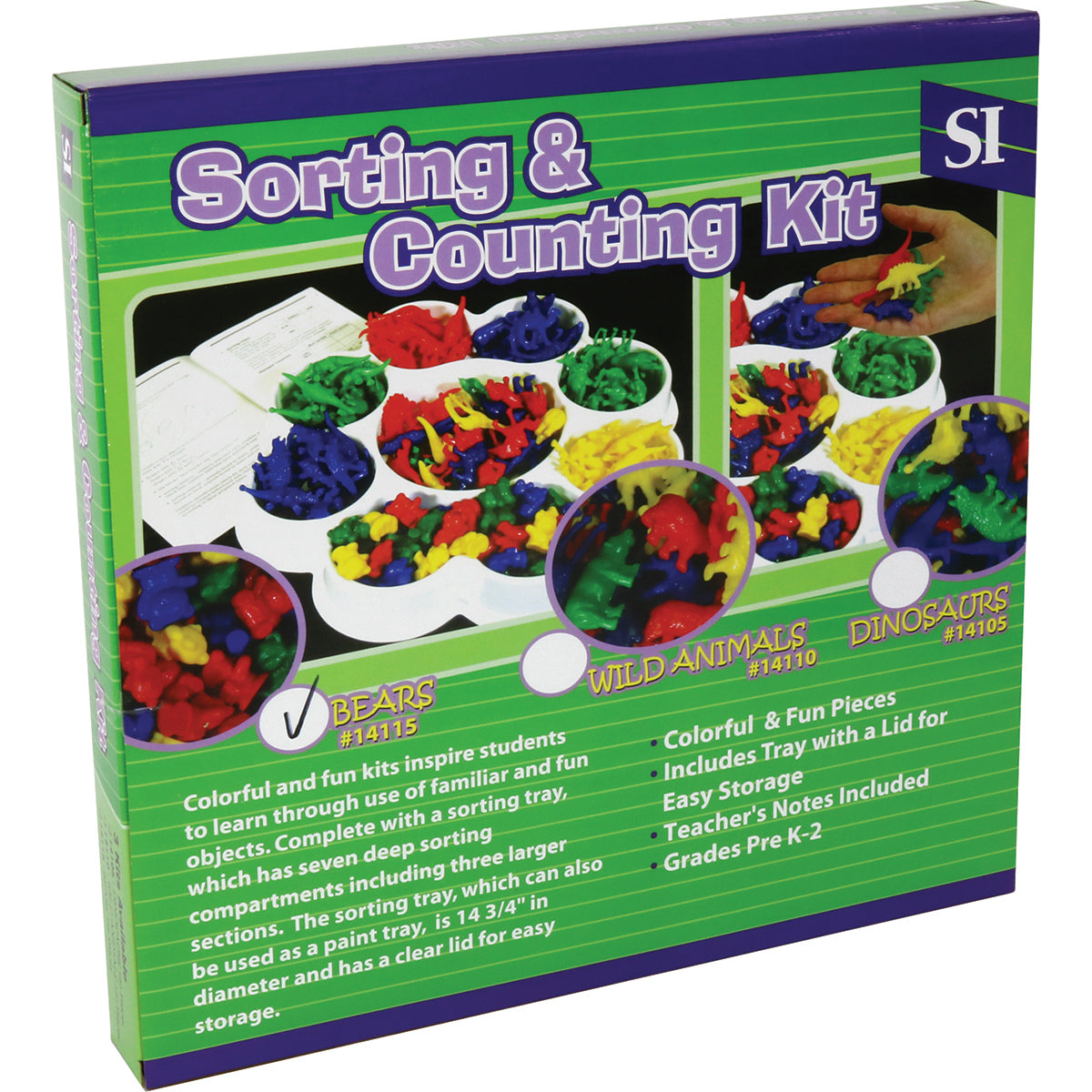 Wild Animals Sorting/Counting with Tray and Guide, Set of 120