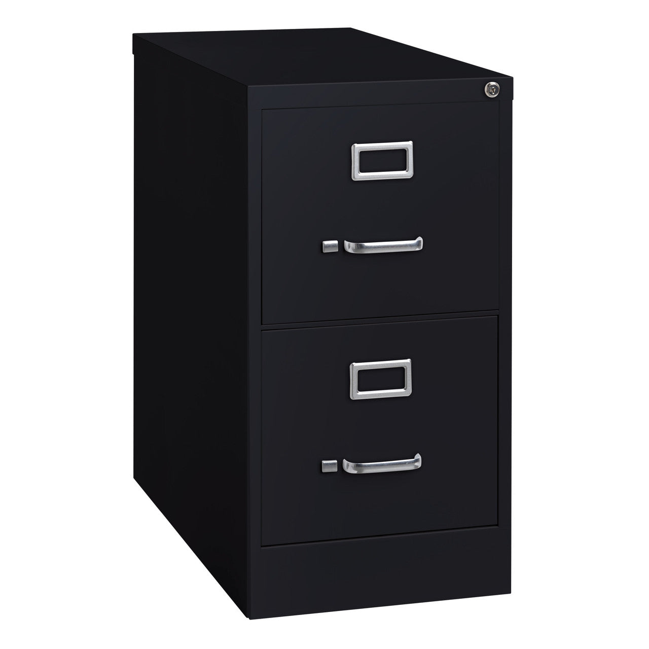 OfficeSource Steel Vertical File Collection 2 Drawer Vertical File Cabinet, 25" Deep, Legal - Black