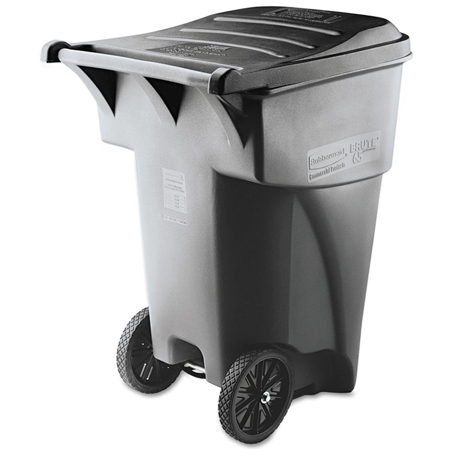 95 gal Capacity - UV Resistant, Wheels, Mobility - 37.5" Height x 28.6" Width x 46" Depth - Gray - 1 Each