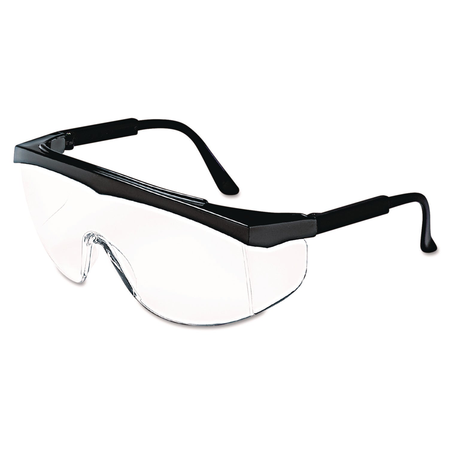 Stratos Safety Glasses, Black Frame, Clear Lens, 12/box