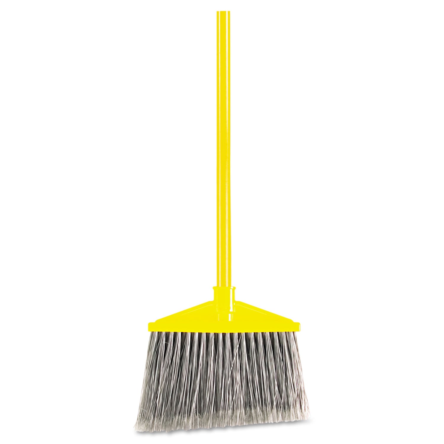 Rubbermaid Commercial Angle Broom - 10.50" Polypropylene Bristle - 1" Handle Diameter - Metal Handle - Gray - 1 Each