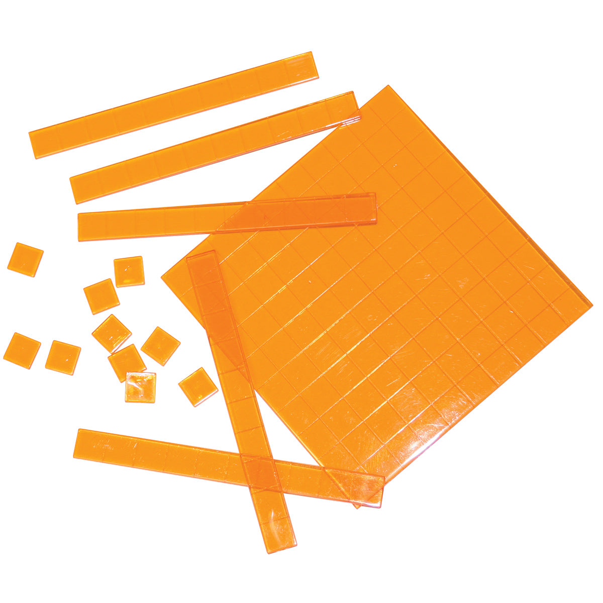 Transparent Base Ten, Set of 31, Orange