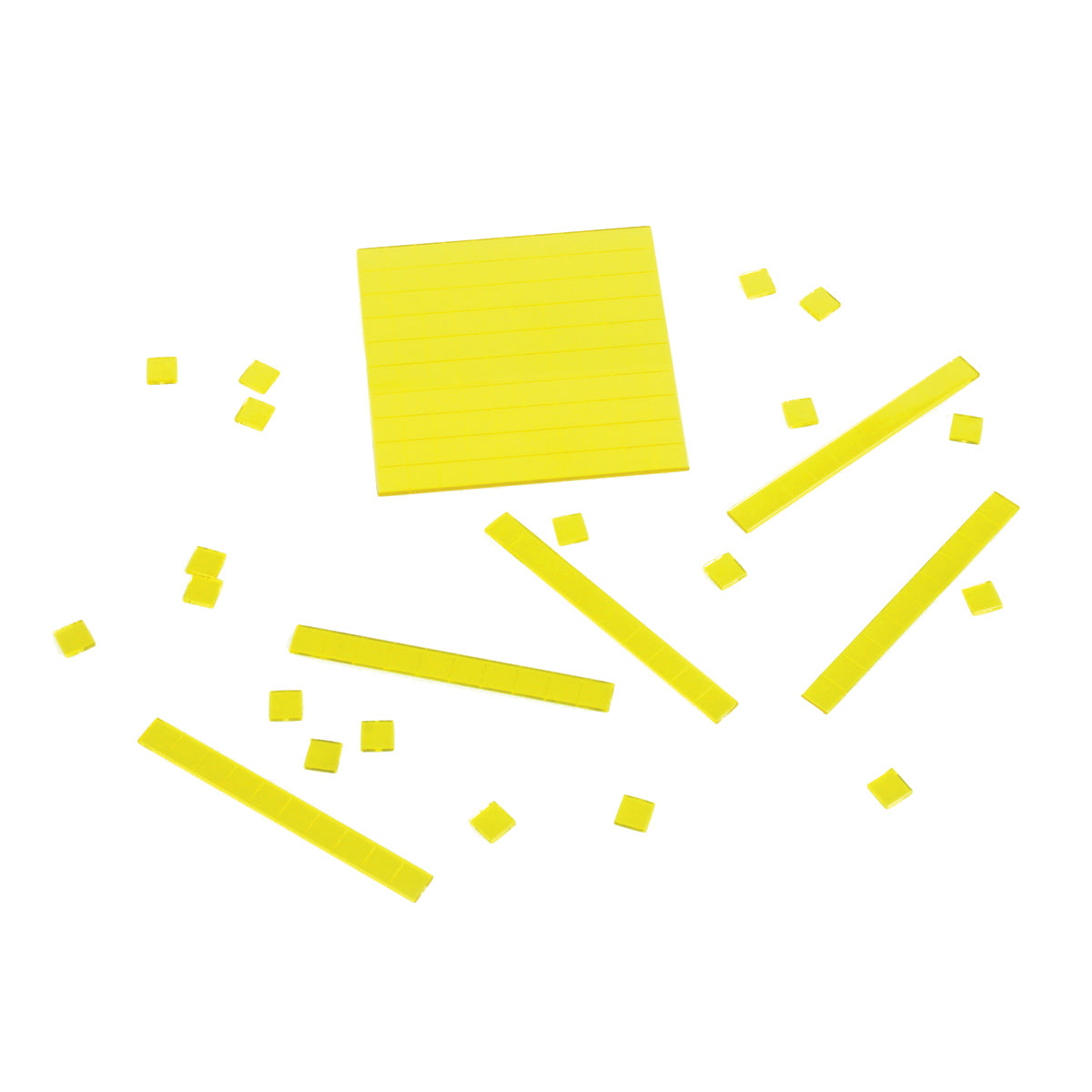 Transparent Base Ten, Set of 62, Yellow