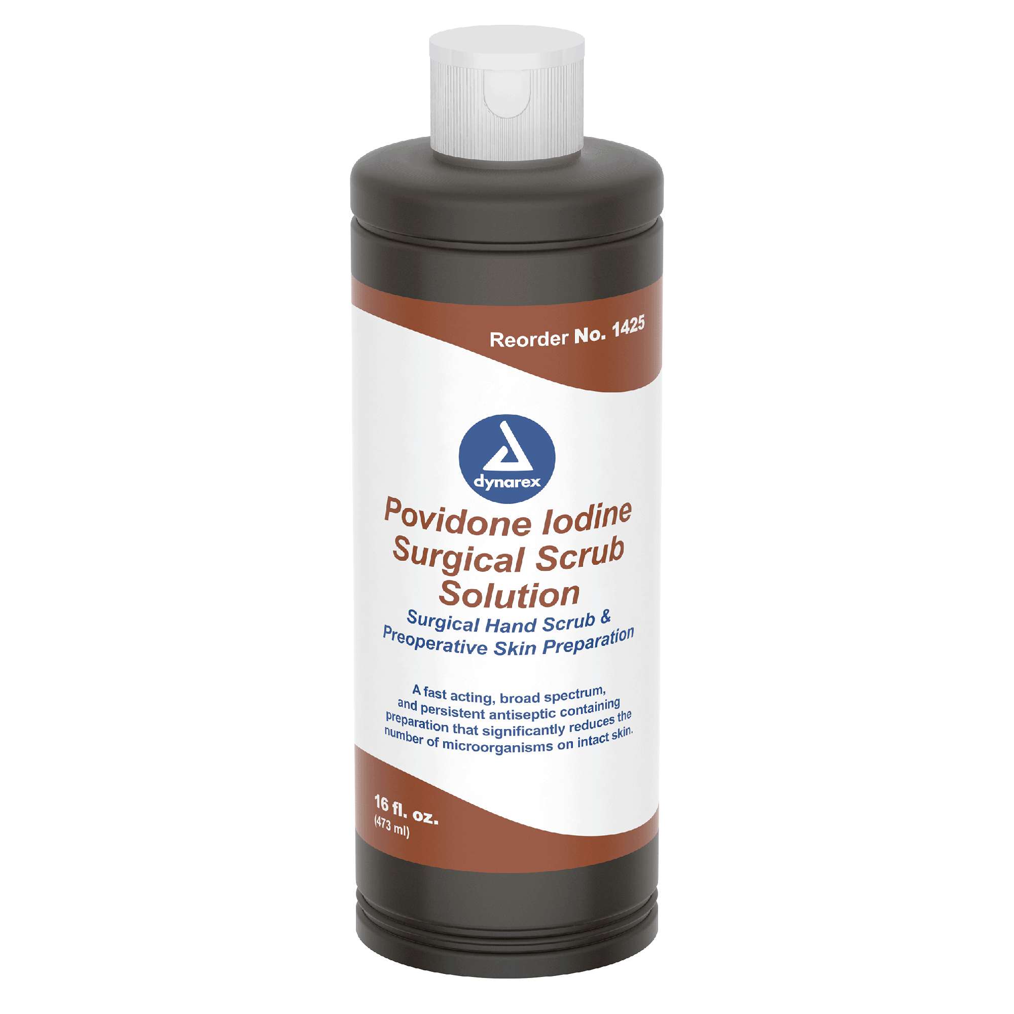 Povidone Iodine Scrub Solution, 16 oz. Bottle, 24 bottles per Case