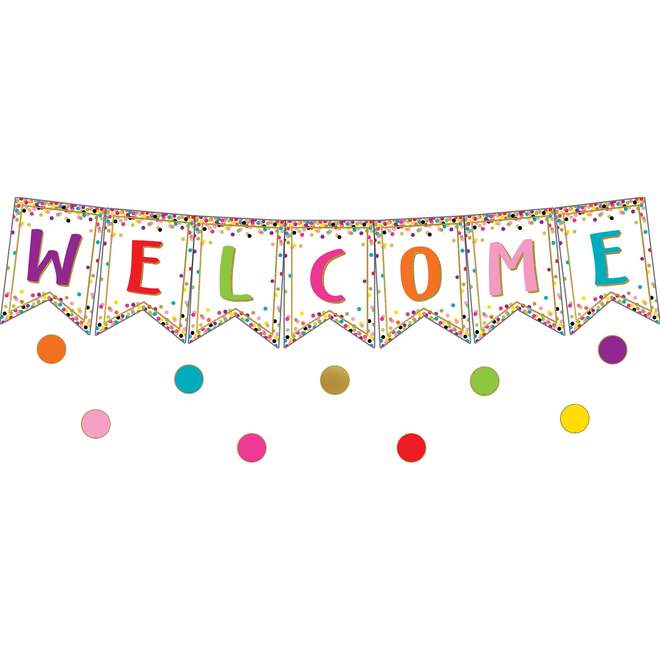 Confetti Pennants Welcome Bulletin Board