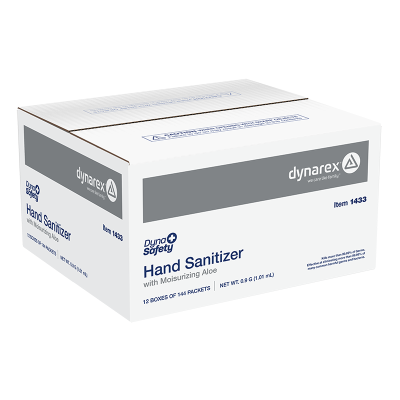 Hand Sanitizer with Moisturizing Aloe, 0.9g Packet - 144 pcs per Box/12 Boxes per Case