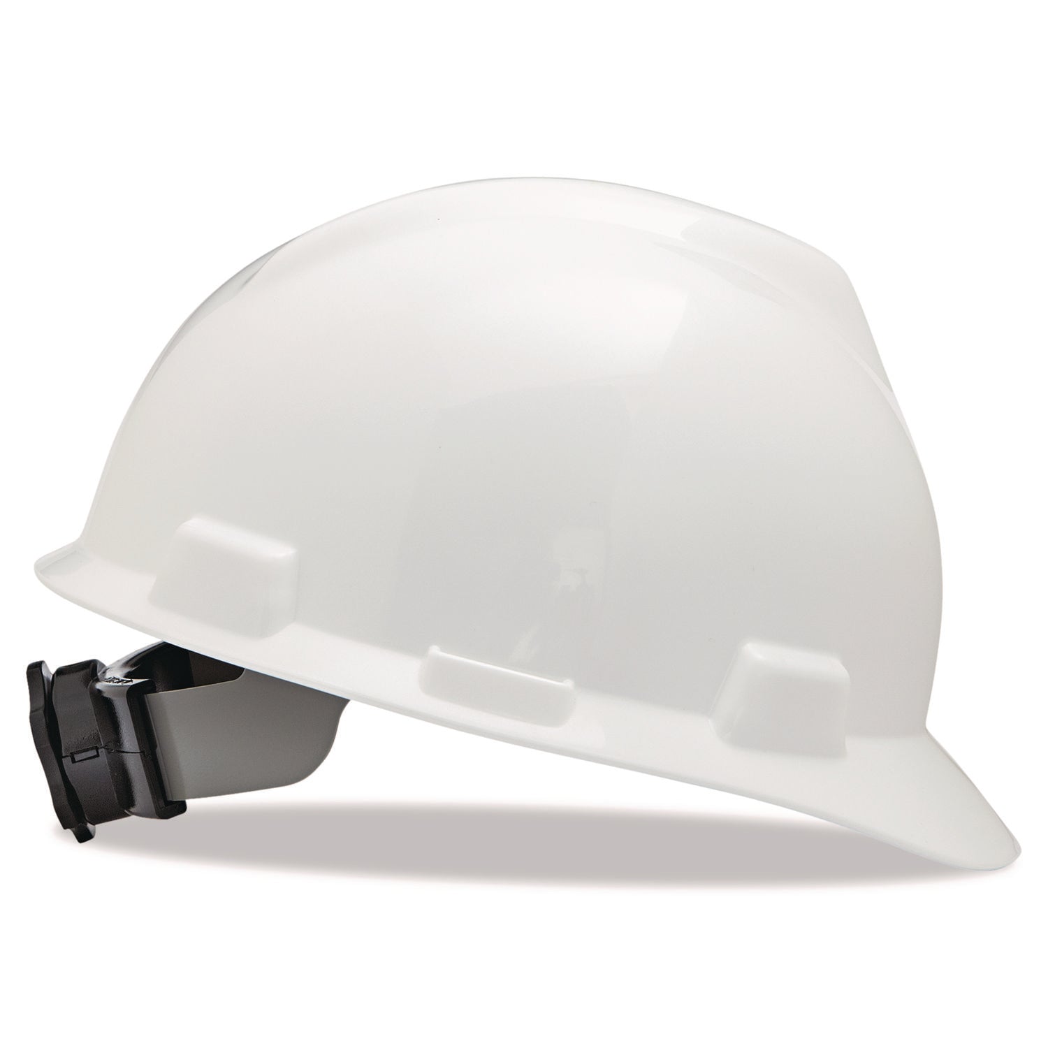 V-Gard Hard Hat, Vented, Front Brim, Fas-Trac III Ratchet Suspension, One Size Fits Most (6.5 To 8), White