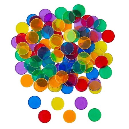 Fun Express 3/4  Magnetic Multicolor Plastic Counting Chips – 100 Pieces