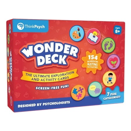 ThinkPsych WonderDeck – 154 Activities for Kids 8-12 – Educational & Travel Card Game