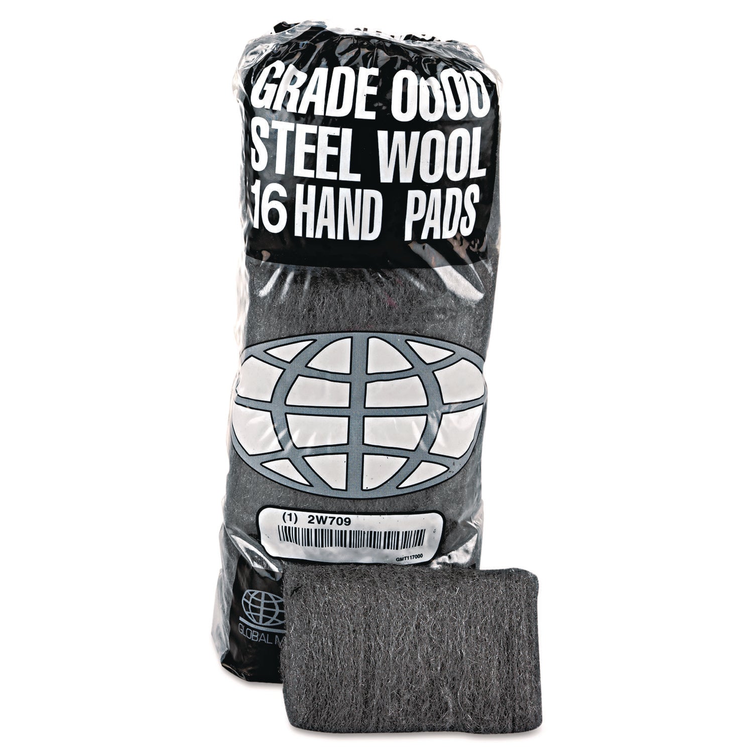 Industrial-Quality Steel Wool Hand Pads, #0000 Super Fine, Steel Gray, 16 Pads/sleeve, 12 Sleeves/carton