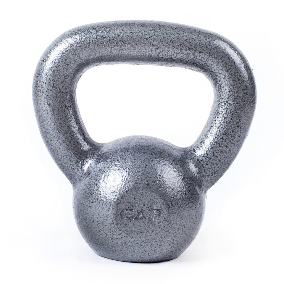 CAP 25 lb Hammertone Cast Iron Kettlebell, Gray