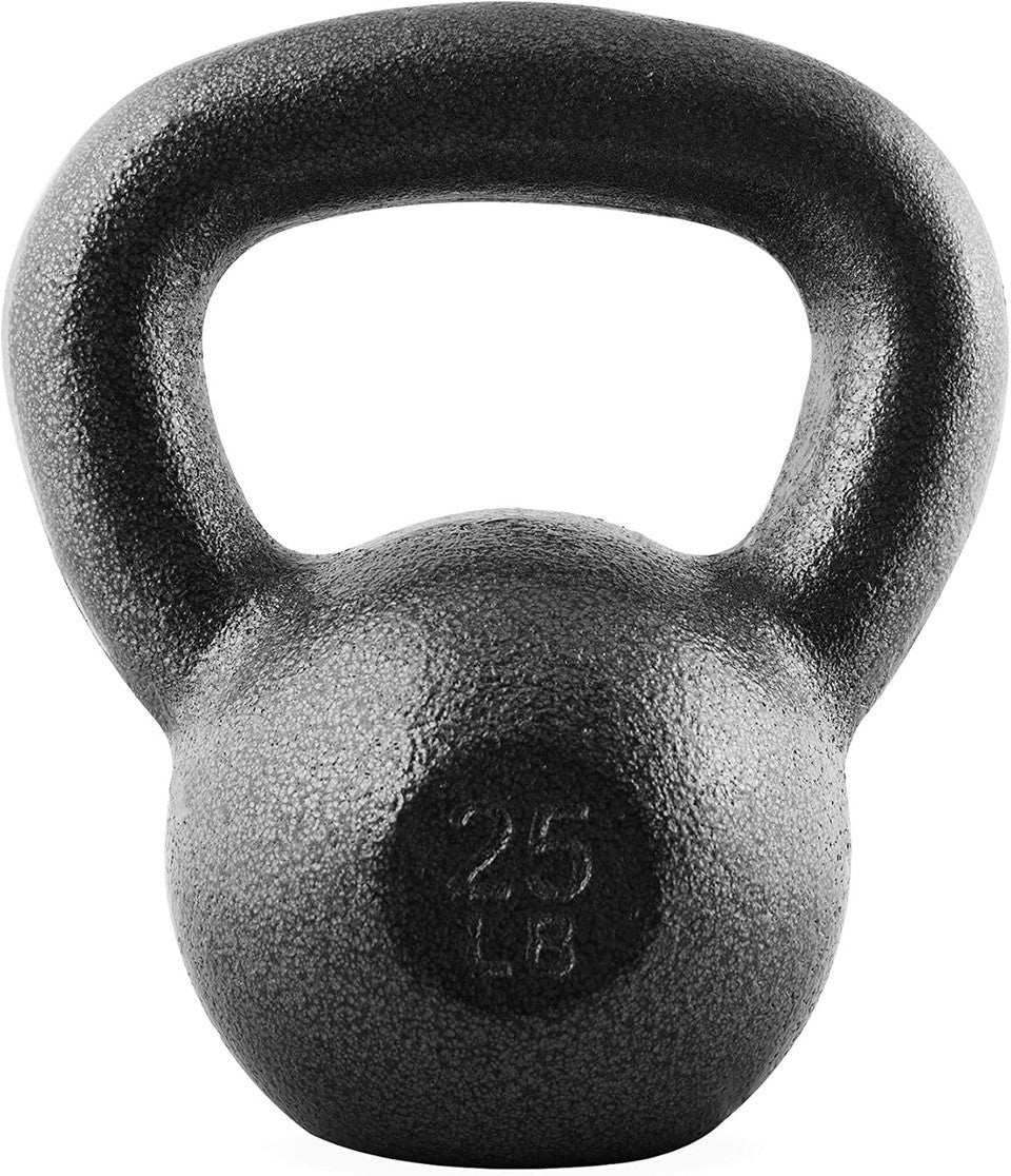 CAP 25 lb Hammertone Cast Iron Kettlebell, Black