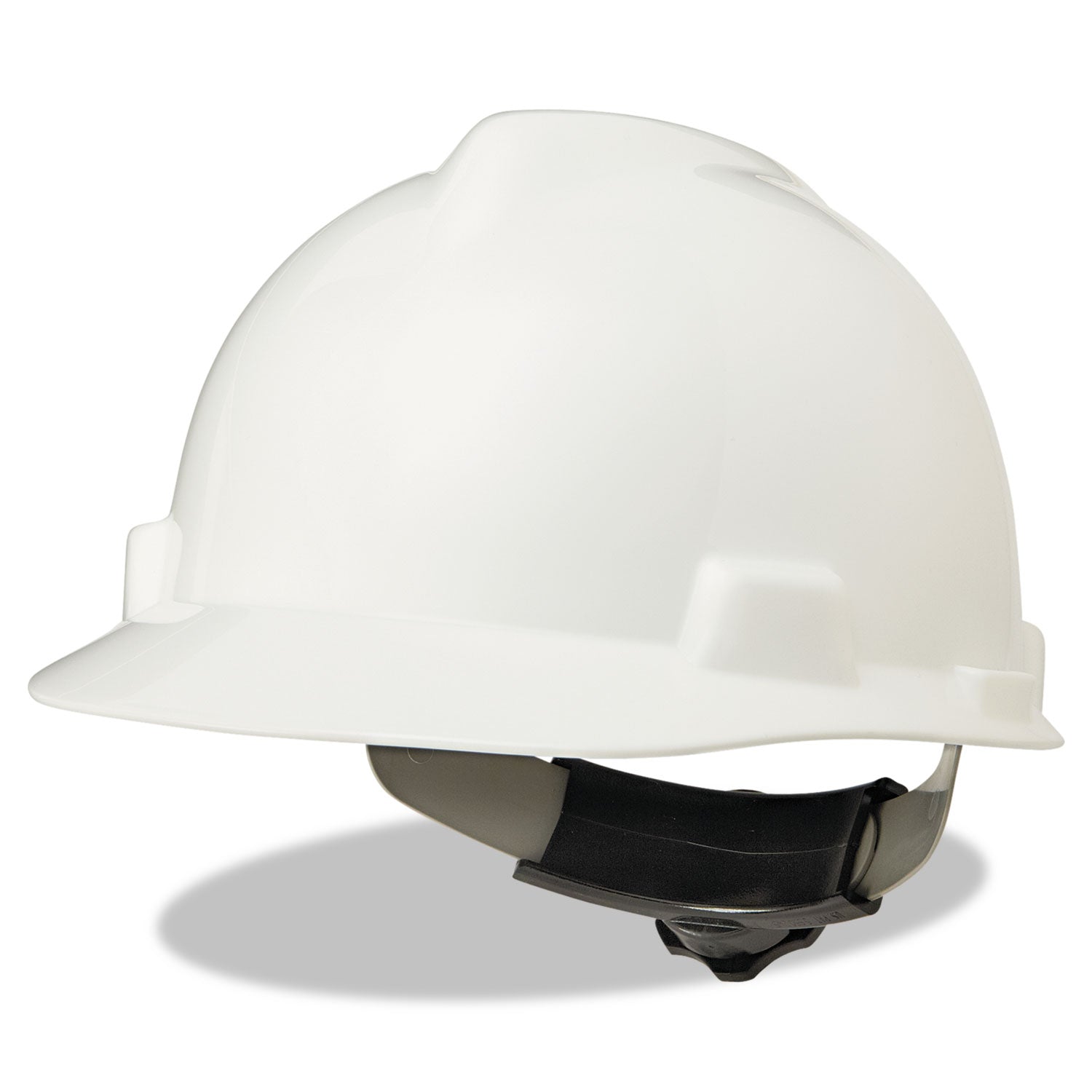 V-Gard Hard Hat, Vented, Front Brim, Fas-Trac III Ratchet Suspension, One Size Fits Most (6.5 To 8), White