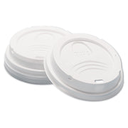 Dome Hot Drink Lids, Fits 8 oz Hot Cups, Plastic, White, 100/Sleeve, 10 Sleeves/Carton