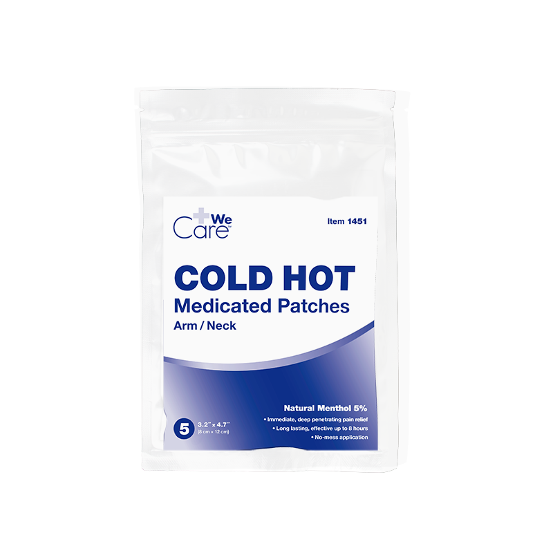 Cold Hot Medicated Patches - Arm/Neck, 8 cm x 12 cm,  - 5 pcs per bag/1 bag per Box/36 Boxes per Case