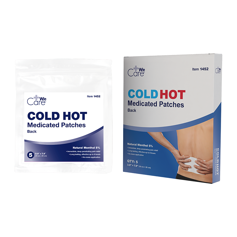 Cold Hot Medicated Patches - Back, 10 cm x 20 cm - 5 pcs per bag/1 bag per Box/36 Boxes per Case