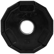 CAP 5 lb Olympic 12-sided Rubber Grip Plate-BLACK