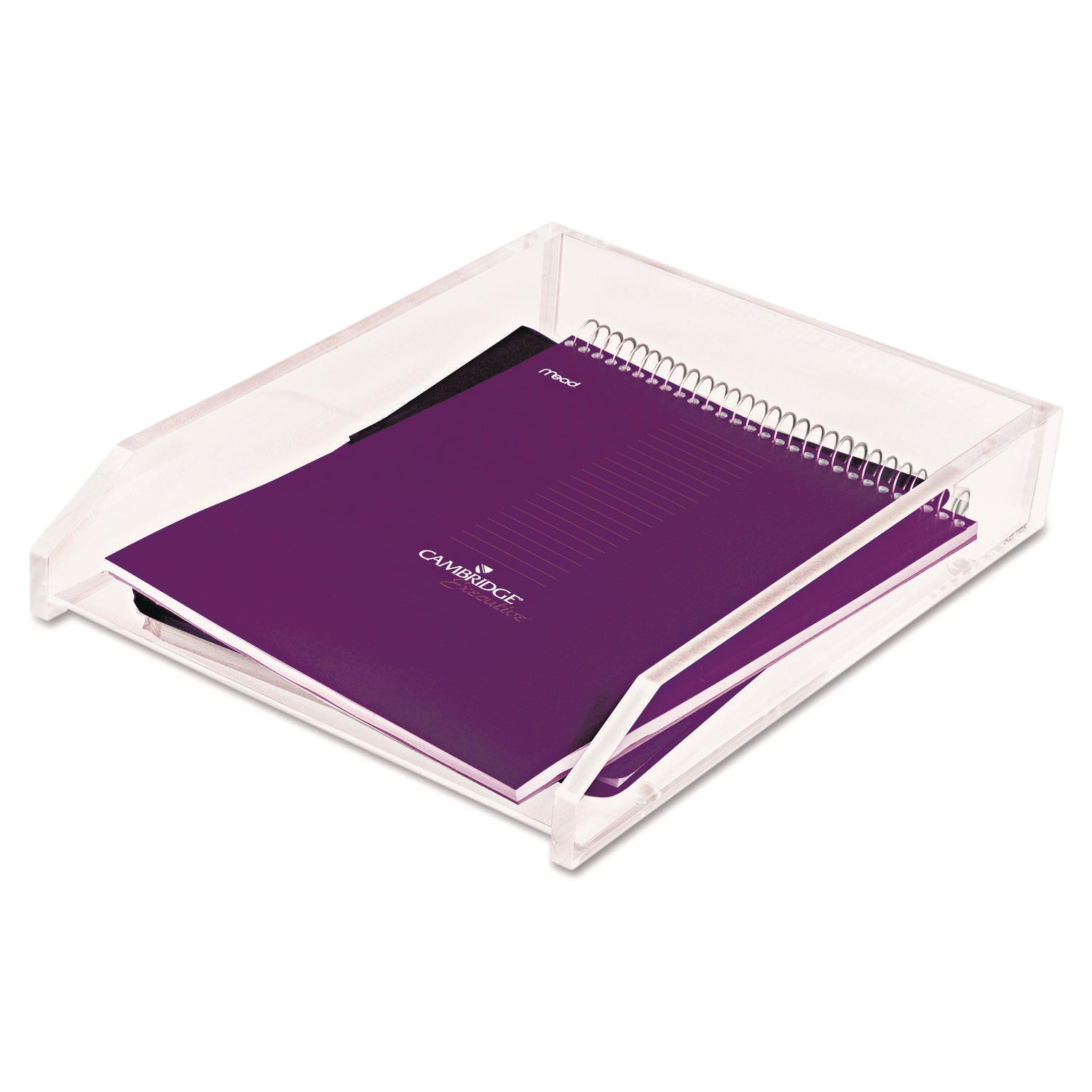 Kantek Letter Tray - 1 Tier(s) - 2.50" Height x 10.50" Width x 13.75" Depth - Desktop - Non-skid Base - Clear - Acrylic - 1 Each