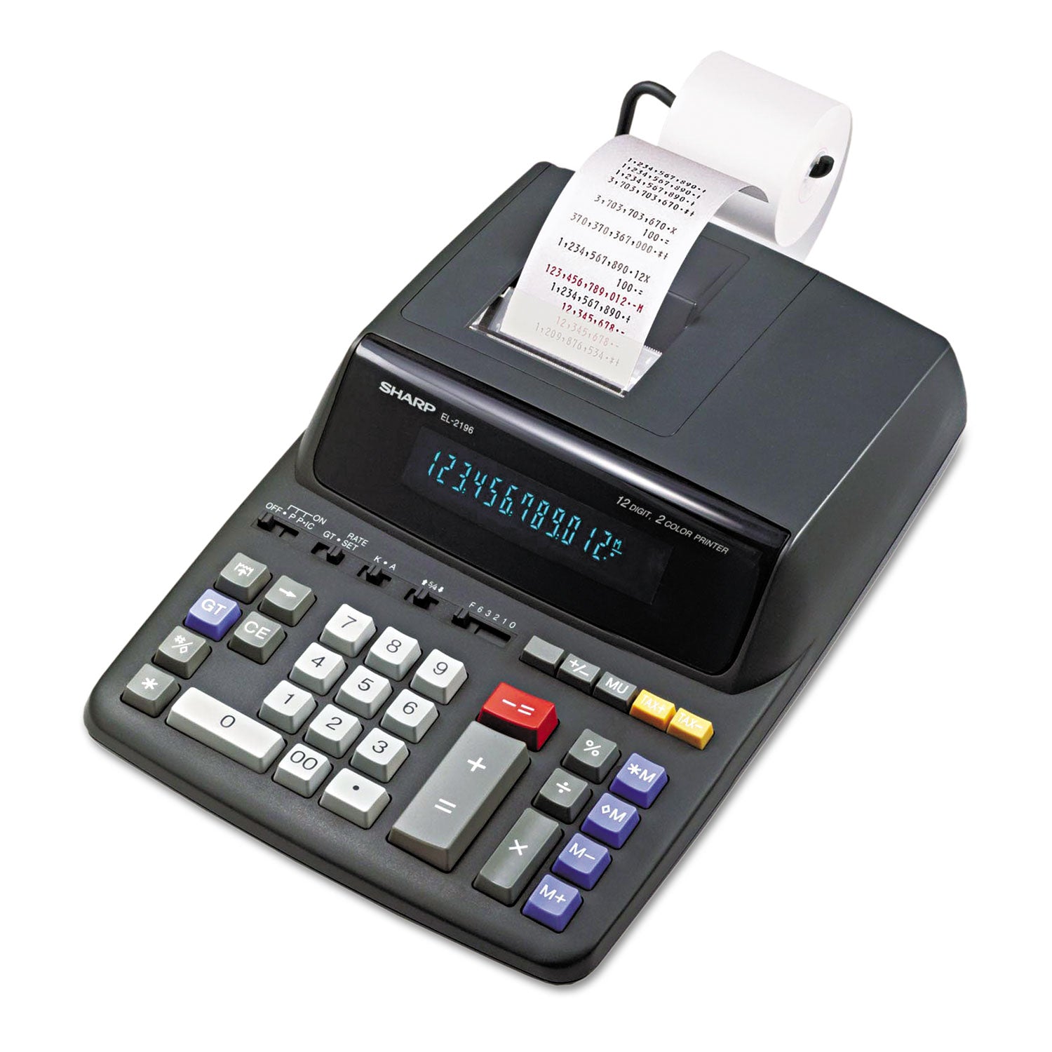 3.7 lps - Independent Memory, Sign Change, Backspace Key, Double Zero - AC Supply Powered - 3.1" Height x 8.7" Width x 12.9" Depth - Black - 1 Each