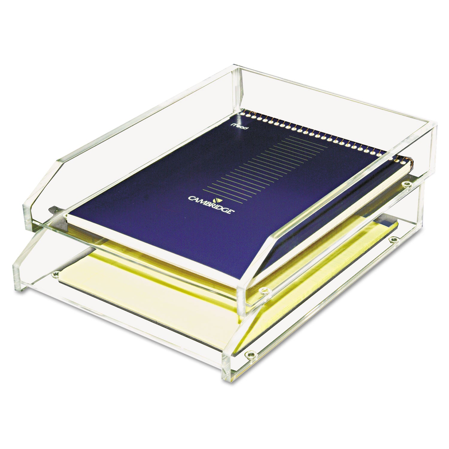 2 Tier(s) - 2.50" Height x 10.50" Width x 13.75" Depth - Desktop - Non-skid Base - Clear - Acrylic - 1 Set