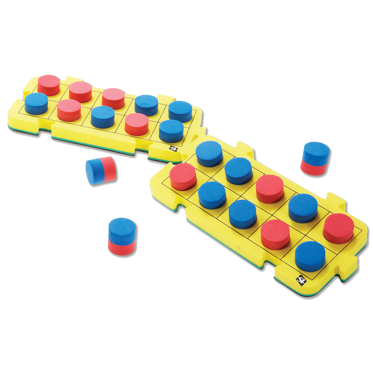 Foam Ten Frame, Set of 4 Boards, Dual Color Counters