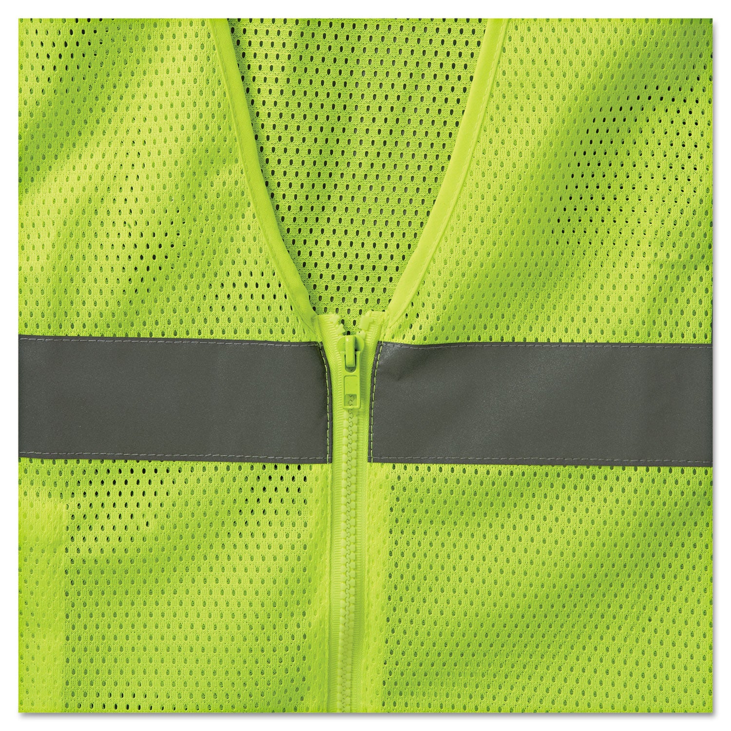 Ergodyne 8210Z Type R Economy Mesh Safety Vest, Large/Extra Large, Lime, Zipper Closure, Reflective, Pocket, Breathable, Lightweight, High Visibility, Machine Washable, Mic Tab, 1 Each