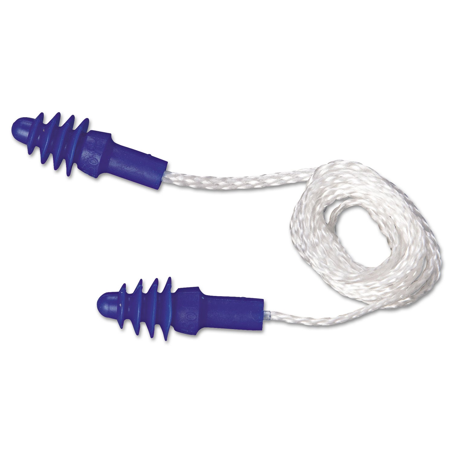 Dpas-30w Airsoft Multiple-Use Earplugs, 27nrr, White Nylon Cord, Be, 100 Pairs